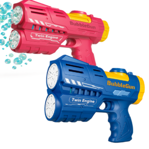 Kék színű 16 fúvókás automata buborékfújó pisztoly dupla LED világítással – nyári kültéri játék gyerekeknek (BBJ) - Image 10