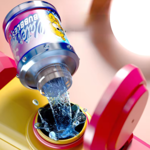 Kék színű 16 fúvókás automata buborékfújó pisztoly dupla LED világítással – nyári kültéri játék gyerekeknek (BBJ) - Image 5