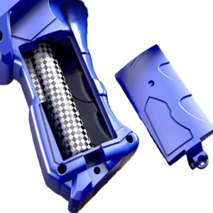 Kék színű 16 fúvókás automata buborékfújó pisztoly dupla LED világítással – nyári kültéri játék gyerekeknek (BBJ) - Image 6