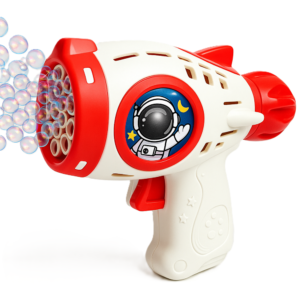 Fehér színű rakéta formájú automata buborékfújó fegyver – színes fényekkel (BBJ) - Image 6