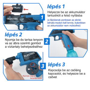 Automata vízipisztoly interaktív világítással – nagy hatótávolság, ergonomikus kialakítás, kültéri játékhoz (BBJ) - Image 3