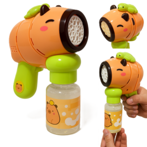 Capybara automata buborékfújó fegyver teknős hátizsákkal – folyadékkal vidám kültéri játék gyerekeknek (BBJ) - Image 7