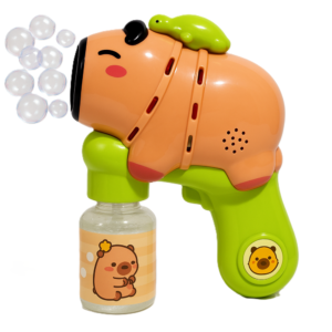 Capybara automata buborékfújó fegyver teknős hátizsákkal – folyadékkal vidám kültéri játék gyerekeknek (BBJ) - Image 3