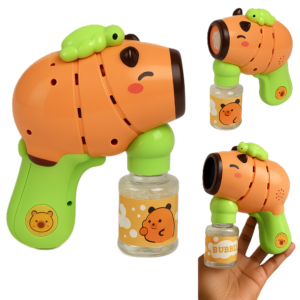 Capybara automata buborékfújó fegyver teknős hátizsákkal – folyadékkal vidám kültéri játék gyerekeknek (BBJ) - Image 8