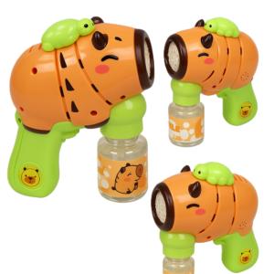 Capybara automata buborékfújó fegyver teknős hátizsákkal – folyadékkal vidám kültéri játék gyerekeknek (BBJ) - Image 9