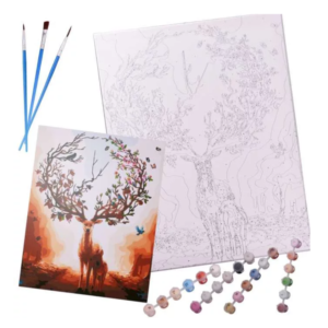 Felnőtt kifestő számozott sablonnal, ecsetekkel és festékkel - Szarvas  (BBI-5549-2) - Image 6