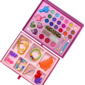 Gyerek sminkkészlet tok tükörrel és fiókokkal – mosható kozmetikai szett gyerekeknek (BBJ) - Image 3