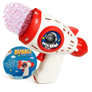 Fehér színű rakéta formájú automata buborékfújó fegyver – színes fényekkel (BBJ) - Image 7