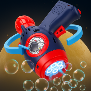Kék színű rakéta formájú automata buborékfújó fegyver – színes fényekkel (BBJ) - Image 4
