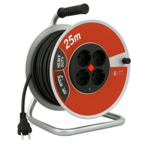 Strapabíró fémházas Kábeldob –  4 aljzat 25 m kábel (FX) (BBD) - Image 3