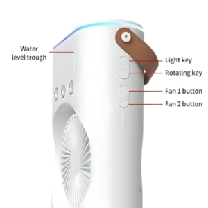 Hordozható asztali párásító ventilátor – 36W, 3 fokozat, 3000 mAh, távirányítóval, fehér FH-888 (BBM) (BBJH) - Image 15