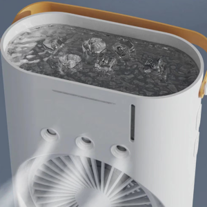 Hordozható asztali párásító ventilátor – 36W, 3 fokozat, 3000 mAh, távirányítóval, fehér FH-888 (BBM) (BBJH) - Image 3