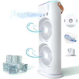 Hordozható asztali párásító ventilátor – 36W, 3 fokozat, 3000 mAh, távirányítóval, fehér FH-888 (BBM) (BBJH) - Image 17