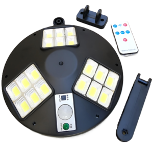 Kör alakú erőteljes 25W-os napelemes LED reflektor – vezeték nélküli kültéri fali fény mozgásérzékelővel LF-1760 (BBL) - Image 4