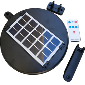 Kör alakú erőteljes 25W-os napelemes LED reflektor – vezeték nélküli kültéri fali fény mozgásérzékelővel LF-1760 (BBL) - Image 3