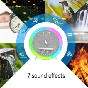 Multifunkciós ébresztőóra bluetooth hangszóróval – RGB LED fény, és vezeték nélküli töltés 10W (BBJH) - Image 3