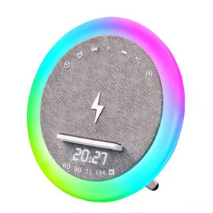 OKOP multifunkciós ébresztőóra bluetooth hangszóróval – RGB LED fény, és vezeték nélküli töltés 10W KP-575 (BBJH) - Image 10