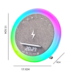 OKOP multifunkciós ébresztőóra bluetooth hangszóróval – RGB LED fény, és vezeték nélküli töltés 10W KP-575 (BBJH) - Image 4