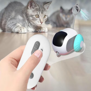 Beltéri Interaktív okos elektromos macskajáték távirányítóval – USB tölthető, mozgó egér játék (BBM) - Image 4