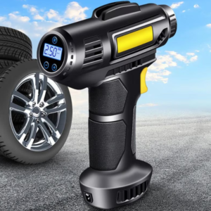 Kompakt digitális akkumulátoros autókompresszor – 10 bar nyomás, 72W motor, LED lámpával és 18 liter/perc levegőkapacitás (BBJH) - Image 5