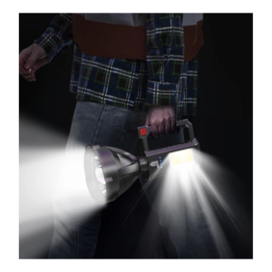 Hordozható fekete zseblámpa USB töltéssel – energiatakarékos LED fényforrás töltöttségjelzővel TY-839 (BBJH) - Image 3