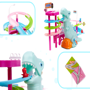 Interaktív dinoszauruszos játékpálya gyerekeknek – zenélő, színes elektromos pálya dinoszaurusz figurákkal 616-70 (BBJ) - Image 8