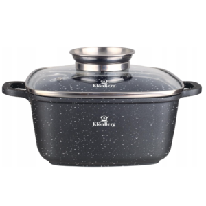 KlönBerg 8 részes fekete márványbevonatos edénykészlet fedővel – négyzet alakú, minden tűzhelyhez kompatibilis KB4058 (BBA) - Image 5