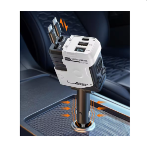 Univerzális autós gyorstöltő 66W – 4 az 1-ben töltő, kihúzható kábelek, USB, Type-C és iPhone csatlakozóval, intelligens védelemmel (BBJH) - Image 4