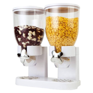 Dupla tartályos műzli- és gabonapehely adagoló – praktikus reggeli tároló és önkiszolgáló dispenser konyhába (BLLV) - Image 8