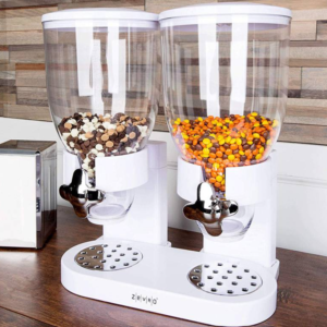 Dupla tartályos műzli- és gabonapehely adagoló – praktikus reggeli tároló és önkiszolgáló dispenser konyhába (BLLV) - Image 5