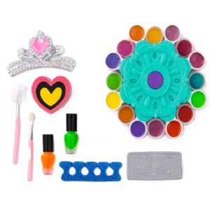Elegant Girl óriáskerék formájú 24 részes sminkkészlet gyerekeknek – kreatív hercegnős sminkpaletta körömlakkal, ecsetekkel és tükörrel (BBJ) - Image 3