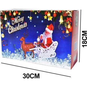 Elektromos Mikulás szán rénszarvassal és hanghatásokkal – mozgó karácsonyi dísz gyerekeknek és otthonra HS-1371-10 (BBJ) - Image 3