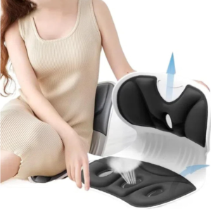 Ergonomikus tartásjavító deréktámasz – székre helyezhető háttámla hátfájás enyhítésére és testtartás javítására, irodába és autóba (BBM) (FX) - Image 3