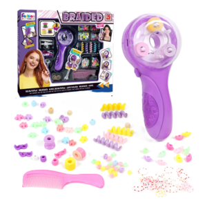 Fashion DIY automata tincskészítő készlet – 92 részes szett gyöngyökkel, szalagokkal és tincskészítőgéppel gyerekeknek (BBJ) - Image 11