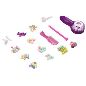 Fashion DIY automata tincskészítő készlet – 92 részes szett gyöngyökkel, szalagokkal és tincskészítőgéppel gyerekeknek (BBJ) - Image 6