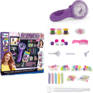 Fashion DIY automata tincskészítő készlet – 92 részes szett gyöngyökkel, szalagokkal és tincskészítőgéppel gyerekeknek (BBJ) - Image 8