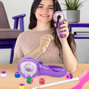 Fashion DIY automata tincskészítő készlet – 92 részes szett gyöngyökkel, szalagokkal és tincskészítőgéppel gyerekeknek (BBJ) - Image 9