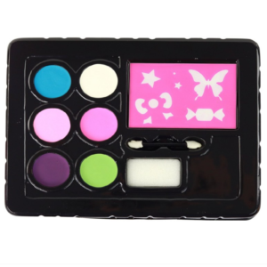 Gyerek kreatív arcfestő készlet – 6 élénk szín + sablonok a tökéletes játékhoz - választható fiús vagy lányos mintával J-4012 (BBJ) - Image 6