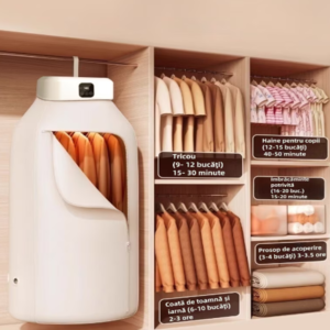 Hordozható elektromos meleglevegős ruhaszárító – kompakt, összecsukható szárítógép 10 kg szárító kapacitás (BBM) - Image 4