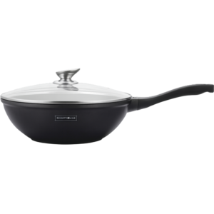 Royalty Line indukciós wok – 32 cm átmérő, 5,9L kapacitás, üvegfedővel és tapadásmentes felülettel (BBA) - Image 4