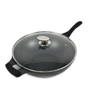 Royalty Line indukciós wok – 32 cm átmérő, 5,9L kapacitás, üvegfedővel és tapadásmentes felülettel (BBA) - Image 3