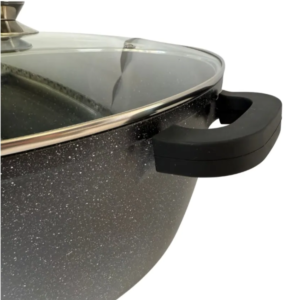 Royalty Line márványbevonatú 40 cm-es lábas – 19,5L nagykapacitású tapadásmentes főzőedény üvegfedővel RL-BS40MG (BBA) - Image 4