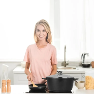 Royalty Line márványbevonatú 40 cm-es lábas – 19,5L nagykapacitású tapadásmentes főzőedény üvegfedővel RL-BS40MG (BBA) - Image 8