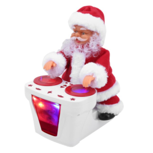 Zenélő és mozgó doboló Mikulás figura – vidám karácsonyi dekoráció HS1382-12 (BBJ) - Image 5