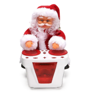 Zenélő és mozgó doboló Mikulás figura – vidám karácsonyi dekoráció HS1382-12 (BBJ) - Image 7