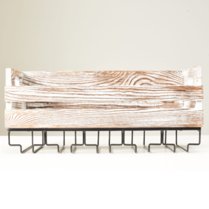 Elegáns bortartó állvány pohárakasztókkal – 52×20×14 cm-es fém borospalack tartó, modern konyhai és bár dekorációhoz (BLLV) - Image 4