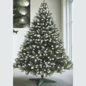 Havas ezüst lucfenyő berkenyés díszítéssel – 160 cm-es élethű karácsonyfa (BBD) - Image 5