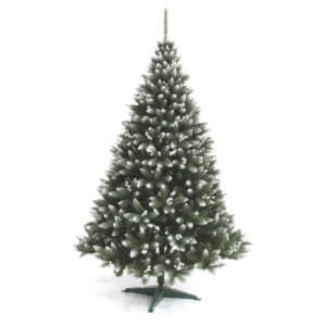 Havas ezüst lucfenyő berkenyés díszítéssel – 160 cm-es élethű karácsonyfa (BBD) - Image 3