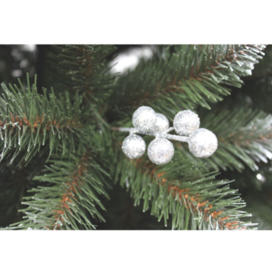 Havas ezüst lucfenyő berkenyés díszítéssel – 160 cm-es élethű karácsonyfa (BBD) - Image 4