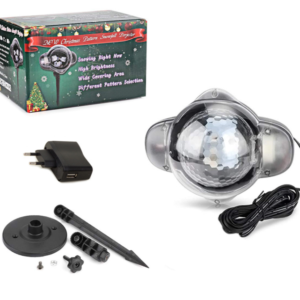 Karácsonyi LED hóesés projektor lámpa – mozgó hópelyhes fényhatással, kültéri és beltéri dekorációhoz (SB) - Image 6